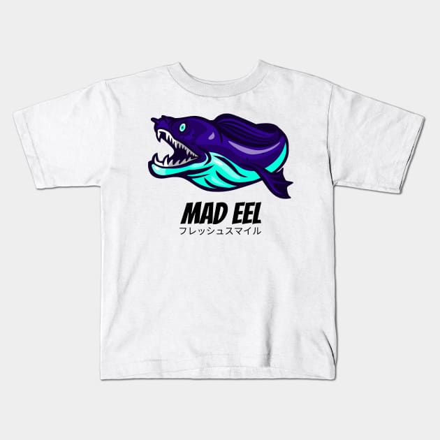 Mad Sea Eel Animal Kids T-Shirt by BradleyHeal